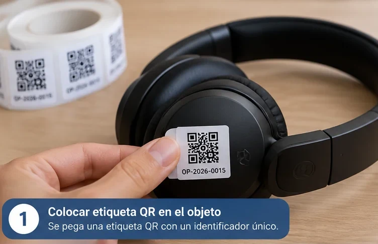 Se pega una etiqueta con código QR en el objeto perdido