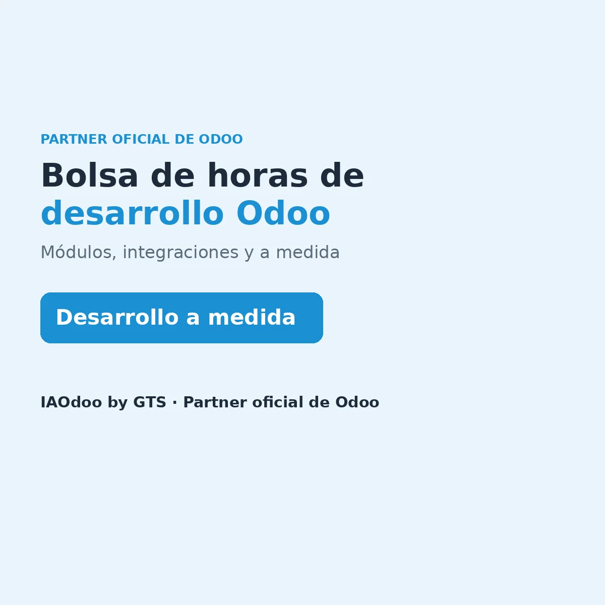Bolsa de horas de desarrollo Odoo a medida